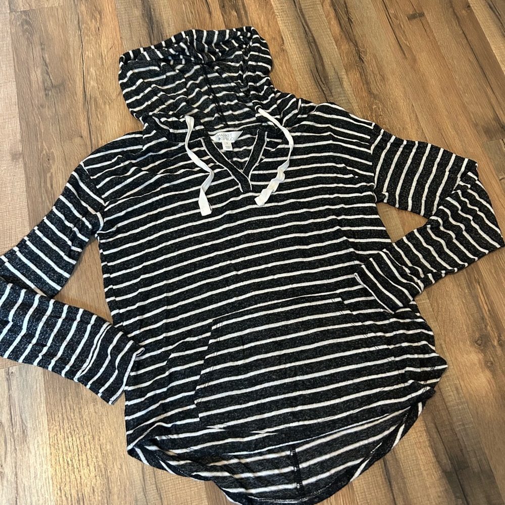 Cozy Black and White Striped Top